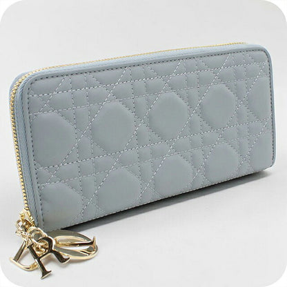 二手 Dior 长钱包圆形拉链女士品牌 Dior Voyageur S0007ONMJ 蓝色 USDCD118276011