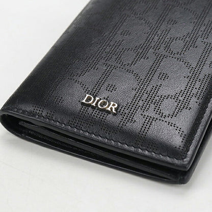 中古 ディオール 長財布二折 メンズ ブランド Dior ディオールオブリークギャラクシー 二つ折りロングウォレット ブラック USDCD118382011