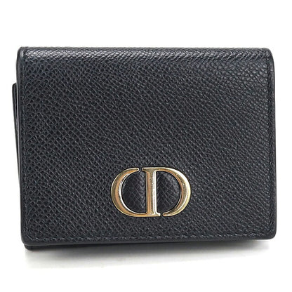 中古 ディオール 三つ折り財布 三折財布 コンパクト レディース ブランド Dior 30モンテーニュ  ブラック USDCD118434011