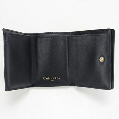 中古 ディオール 三つ折り財布 三折財布 コンパクト レディース ブランド Dior 30モンテーニュ  ブラック USDCD118434011