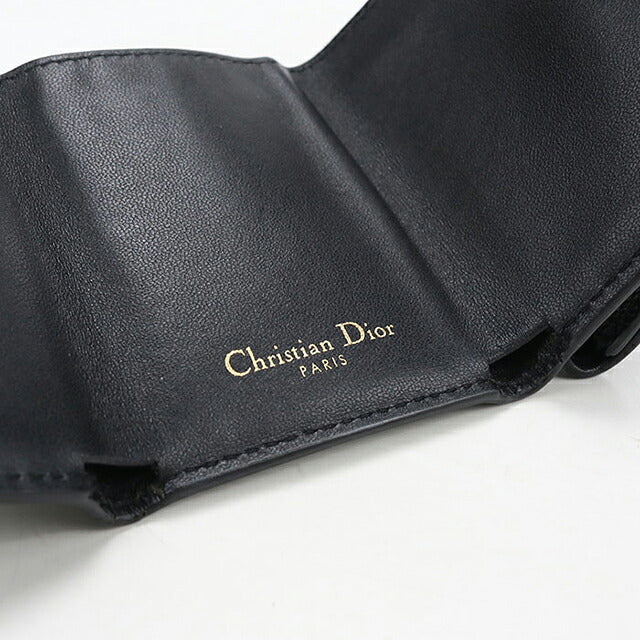 中古 ディオール 三つ折り財布 三折財布 コンパクト レディース ブランド Dior 30モンテーニュ  ブラック USDCD118434011