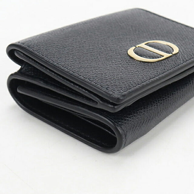 中古 ディオール 三つ折り財布 三折財布 コンパクト レディース ブランド Dior 30モンテーニュ  ブラック USDCD118434011