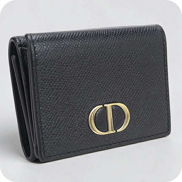 中古 ディオール 三つ折り財布 三折財布 コンパクト レディース ブランド Dior 30モンテーニュ  ブラック USDCD118434011
