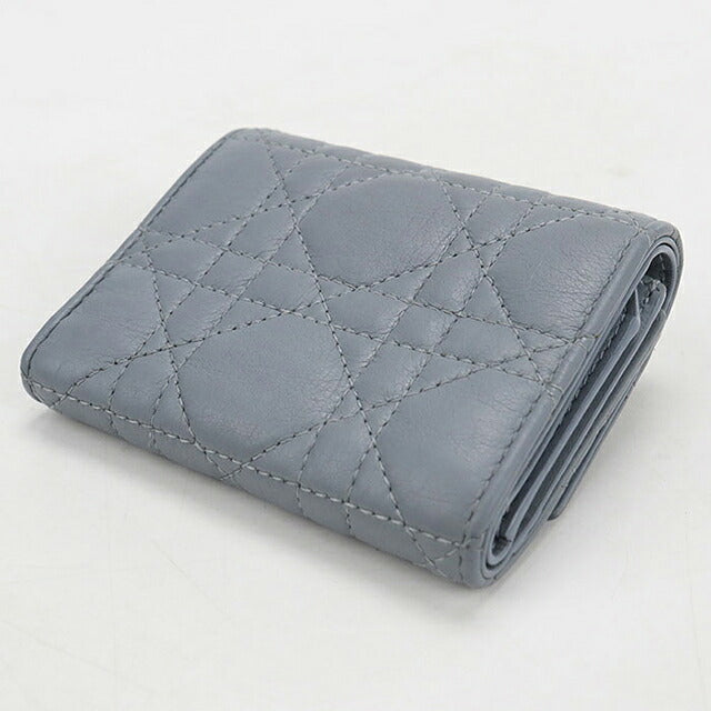 Used Dior Trifold Wallet Trifold Wallet Compact Ladies Brand Dior Dior Calo Hibiscus Wallet S5209UWHC Blue USDCD118453011