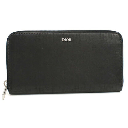 中古 ディオール 長財布ラウンドファスナー メンズ ブランド Dior ディオールオブリーク ギャラクシー  ブラック USDCD118552011
