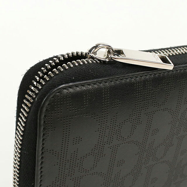 中古 ディオール 長財布ラウンドファスナー メンズ ブランド Dior ディオールオブリーク ギャラクシー  ブラック USDCD118552011