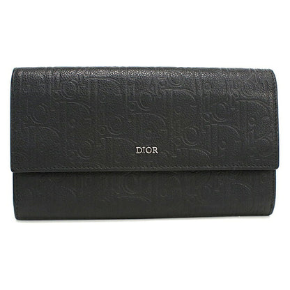 中古 ディオール 長財布二折 メンズ ブランド Dior ディオール グラビティ ロング フラップウォレット 2ESBC328FLG_H00N ブラック USDCD119016011