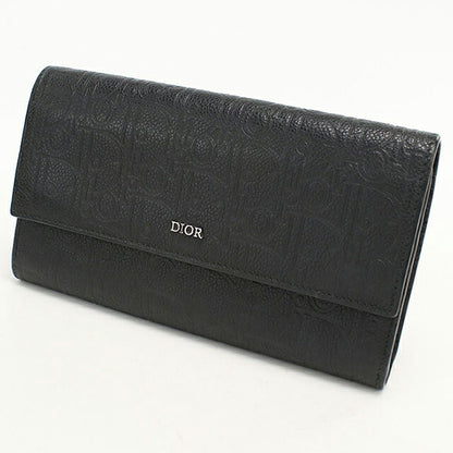 中古 ディオール 長財布二折 メンズ ブランド Dior ディオール グラビティ ロング フラップウォレット 2ESBC328FLG_H00N ブラック USDCD119016011