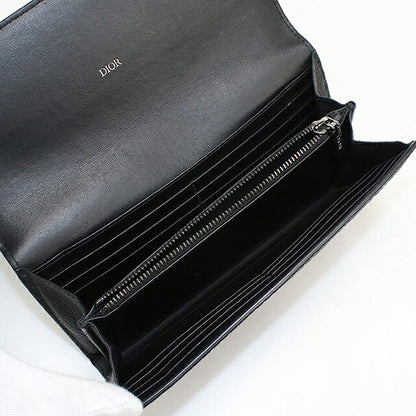 中古 ディオール 長財布二折 メンズ ブランド Dior ディオール グラビティ ロング フラップウォレット 2ESBC328FLG_H00N ブラック USDCD119016011