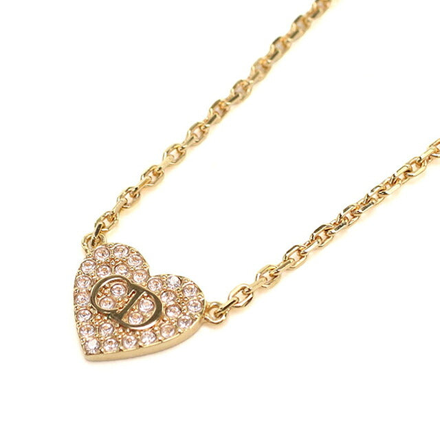中古 ディオール ネックレス レディース ブランド Dior  ラインストーン ハート ゴールド アクセサリー USDCD119023011