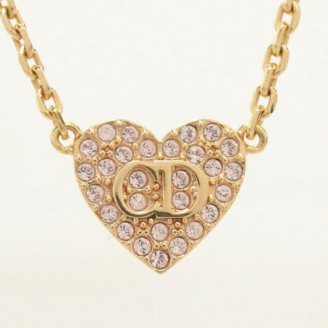 中古 ディオール ネックレス レディース ブランド Dior  ラインストーン ハート ゴールド アクセサリー USDCD119023011