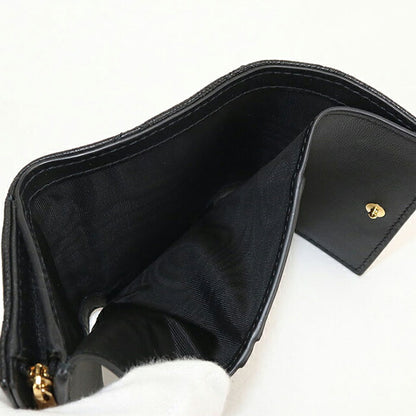 中古 ディオール 三つ折り財布 三折財布 コンパクト レディース ブランド Dior ディオール カロ ハイビスカス ウォレット S5209UWHC_M900 ブラック USDCD119444011