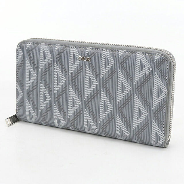 中古 ディオール 長財布ラウンドファスナー メンズ ブランド Dior CDダイヤモンド  2ESBC252DCO グレー USDCD119458011