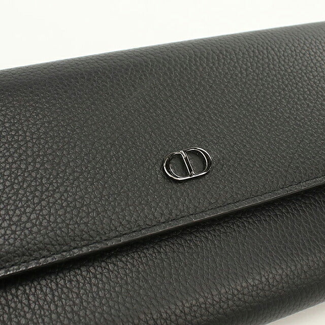 中古 ディオール 長財布二折 メンズ ブランド Dior CD Icon ロング フラップウォレット 2ICBC348IDC ブラック USDCD119547011