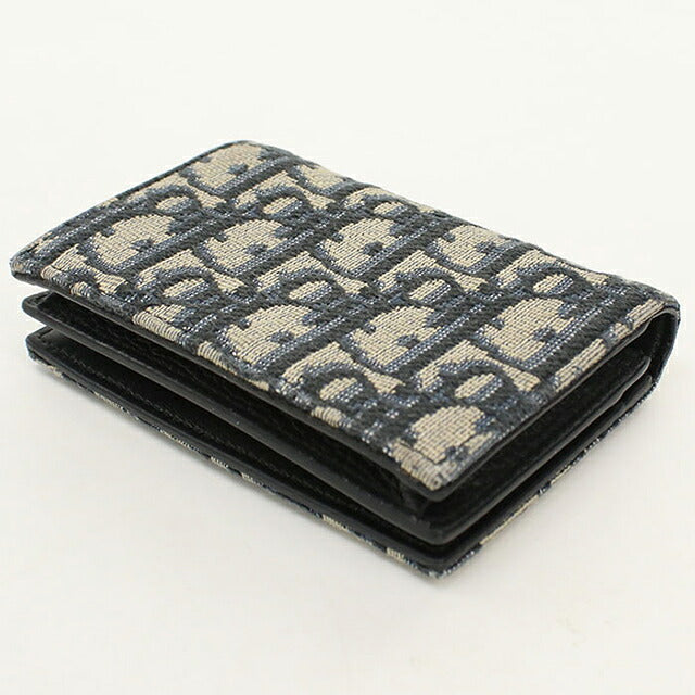 中古 ディオール 名刺入れ メンズ ブランド Dior ディオールオブリーク ビジネスカードホルダー 2ESCH178YSE ネイビー USDCD119600011