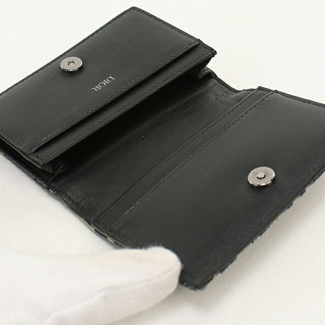 中古 ディオール 名刺入れ メンズ ブランド Dior ディオールオブリーク ビジネスカードホルダー 2ESCH178YSE ネイビー USDCD119600011