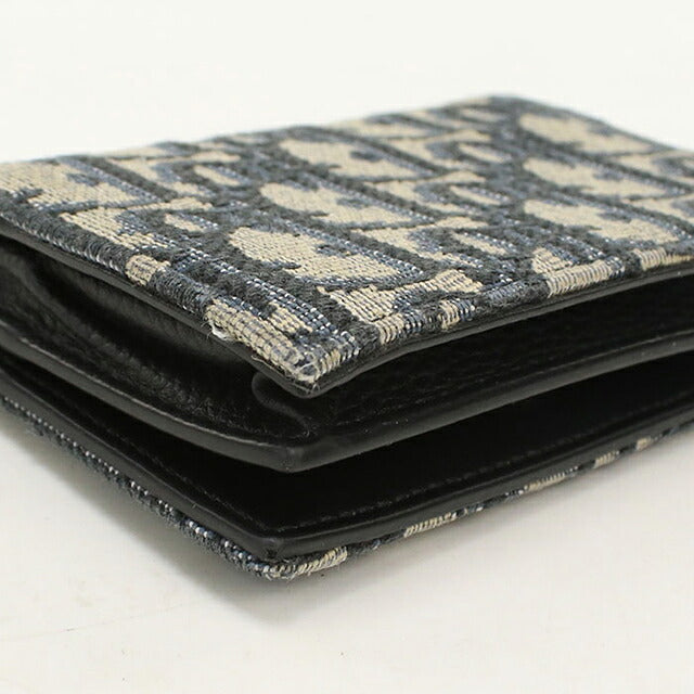 中古 ディオール 名刺入れ メンズ ブランド Dior ディオールオブリーク ビジネスカードホルダー 2ESCH178YSE ネイビー USDCD119600011