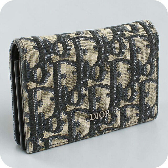 中古 ディオール 名刺入れ メンズ ブランド Dior ディオールオブリーク ビジネスカードホルダー 2ESCH178YSE ネイビー USDCD119600011