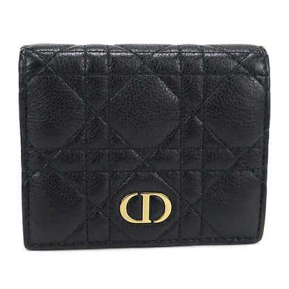 中古 ディオール 二つ折り財布 二折財布 コンパクト レディース ブランド Dior ディオール カロ  ブラック USDCD120197011