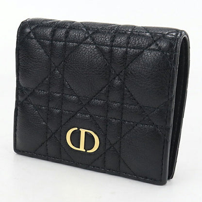 中古 ディオール 二つ折り財布 二折財布 コンパクト レディース ブランド Dior ディオール カロ  ブラック USDCD120197011