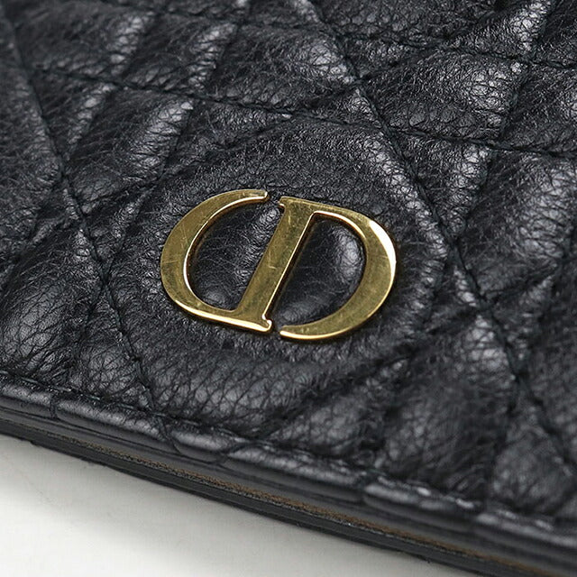 中古 ディオール 二つ折り財布 二折財布 コンパクト レディース ブランド Dior ディオール カロ  ブラック USDCD120197011