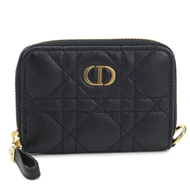 中古 ディオール 小銭入れ レディース ブランド Dior ディオール カロ コインケース レザー ブラック USDCD120218011