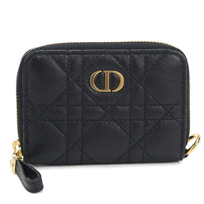 中古 ディオール 小銭入れ レディース ブランド Dior ディオール カロ コインケース レザー ブラック USDCD120218011