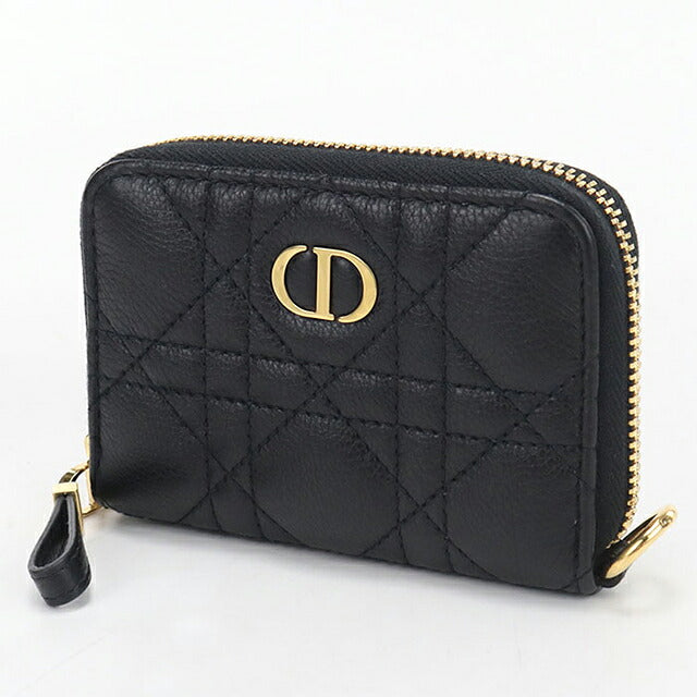 中古 ディオール 小銭入れ レディース ブランド Dior ディオール カロ コインケース レザー ブラック USDCD120218011