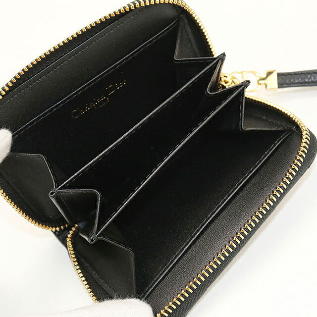 中古 ディオール 小銭入れ レディース ブランド Dior ディオール カロ コインケース レザー ブラック USDCD120218011