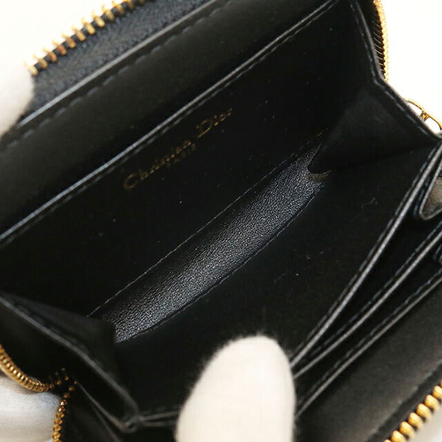 中古 ディオール 小銭入れ レディース ブランド Dior ディオール カロ コインケース レザー ブラック USDCD120218011