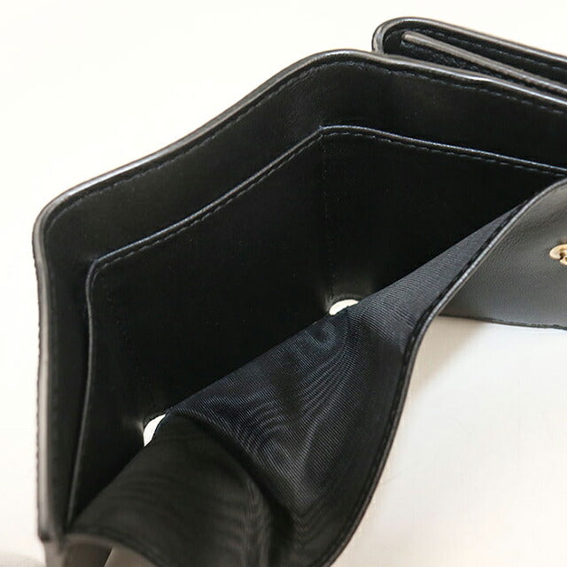 中古 ディオール 三つ折り財布 三折財布 コンパクト レディース ブランド Dior 30 モンテーニュ コンチネンタルウォレット レザー ブラック USDCD120380011