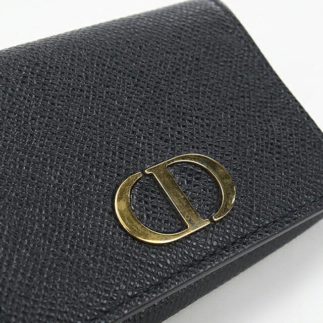 中古 ディオール 三つ折り財布 三折財布 コンパクト レディース ブランド Dior 30 モンテーニュ コンチネンタルウォレット レザー ブラック USDCD120380011