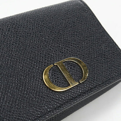 中古 ディオール 三つ折り財布 三折財布 コンパクト レディース ブランド Dior 30 モンテーニュ コンチネンタルウォレット レザー ブラック USDCD120380011
