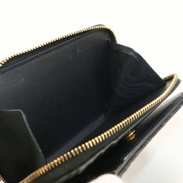 中古 ディオール 二つ折り財布 二折財布 コンパクト レディース ブランド Dior ディオール カロ Scarlet ウォレット S5032UWHC_M900 ブラック USDCD120741011