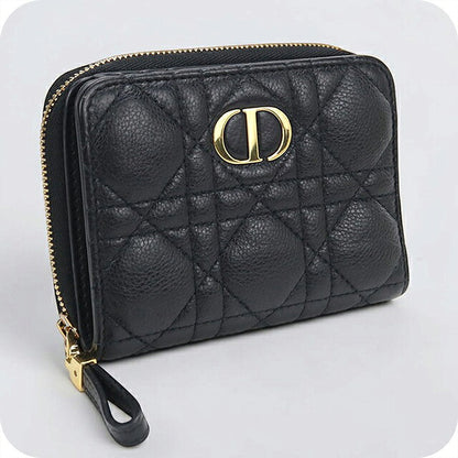 中古 ディオール 二つ折り財布 二折財布 コンパクト レディース ブランド Dior ディオール カロ Scarlet ウォレット S5032UWHC_M900 ブラック USDCD120741011