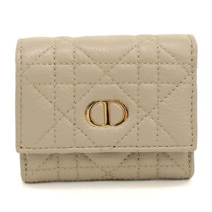 中古 ディオール 三つ折り財布 三折財布 コンパクト レディース ブランド Dior ディオール カロ ハイビスカス ウォレット S5938OUTE ベージュ USDCD120974011