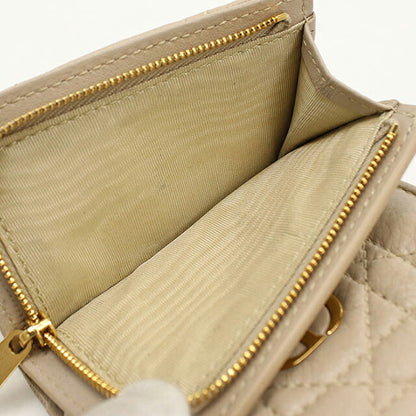 中古 ディオール 三つ折り財布 三折財布 コンパクト レディース ブランド Dior ディオール カロ ハイビスカス ウォレット S5938OUTE ベージュ USDCD120974011