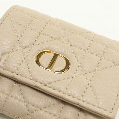 中古 ディオール 三つ折り財布 三折財布 コンパクト レディース ブランド Dior ディオール カロ ハイビスカス ウォレット S5938OUTE ベージュ USDCD120974011