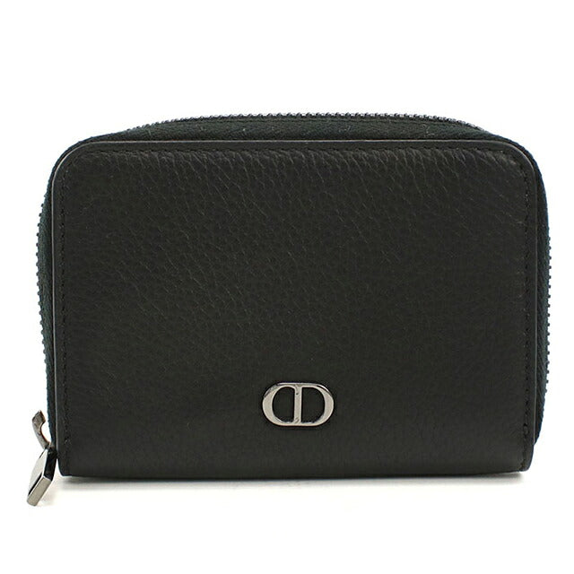 二手 Dior 零钱包男士品牌 Dior CD 图标拉链零钱包黑色 USDCD121303011