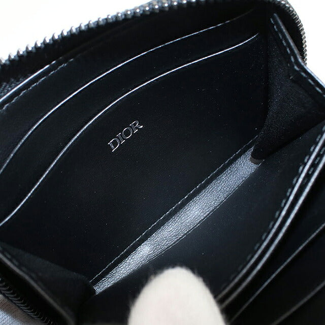 中古 ディオール 小銭入れ メンズ ブランド Dior CD Icon ジップ コインケース ブラック USDCD121303011