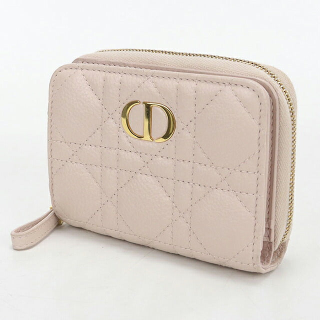 中古 ディオール 二つ折り財布 二折財布 コンパクト レディース ブランド Dior ディオール カロ スカーレット ウォレット S5652CCEH ピンク USDCD121428011