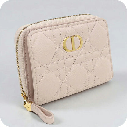 中古 ディオール 二つ折り財布 二折財布 コンパクト レディース ブランド Dior ディオール カロ スカーレット ウォレット S5652CCEH ピンク USDCD121428011