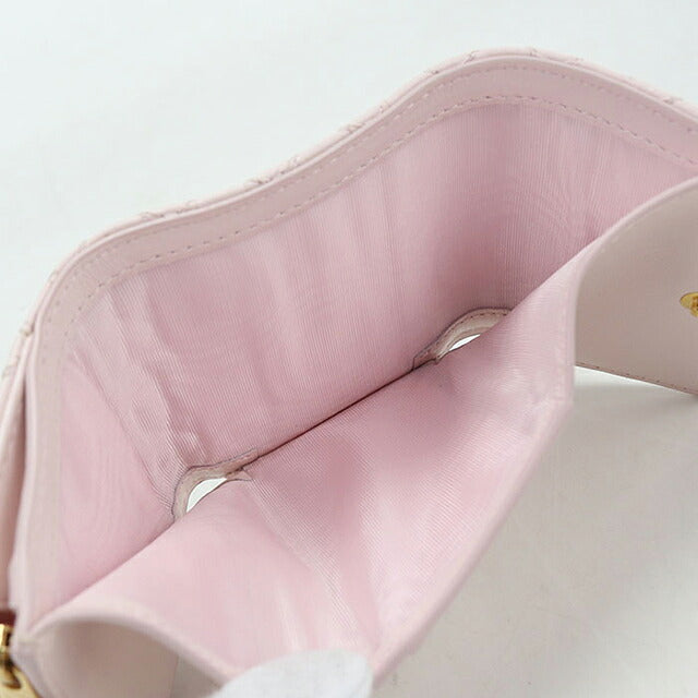 二手 Dior 三折钱包 三折钱包 紧凑女式品牌 Dior Dior Karo Hibiscus 钱包皮革粉色 USDCD121577011