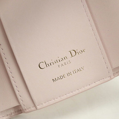二手 Dior 三折钱包 三折钱包 紧凑女式品牌 Dior Dior Karo Hibiscus 钱包皮革粉色 USDCD121577011