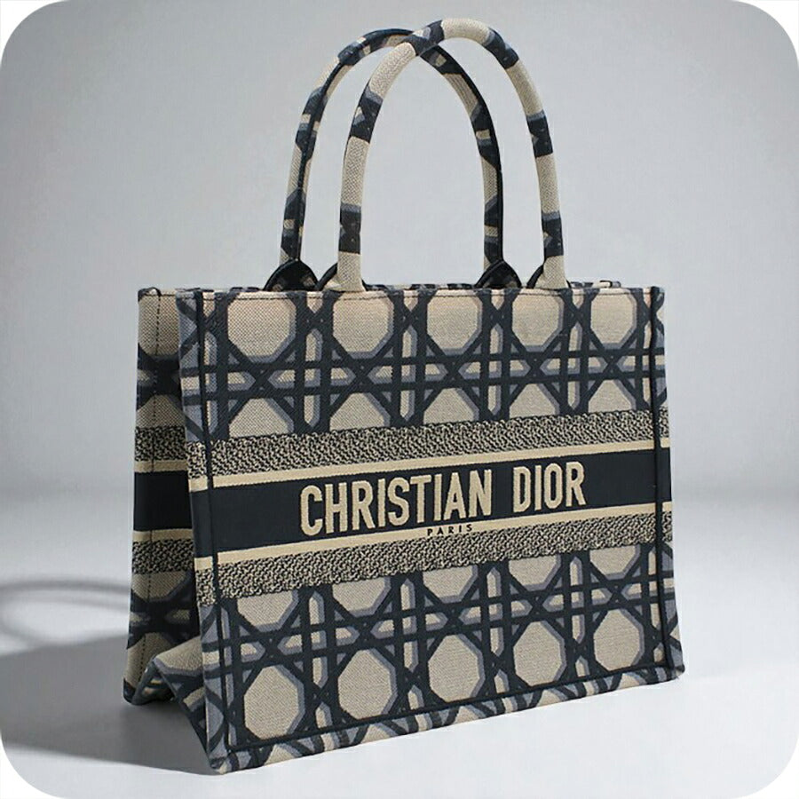 中古 ディオール トートバッグ レディース ブランド Dior ブックトート バッグ ミディアム ネイビー バッグ USDCD91232011