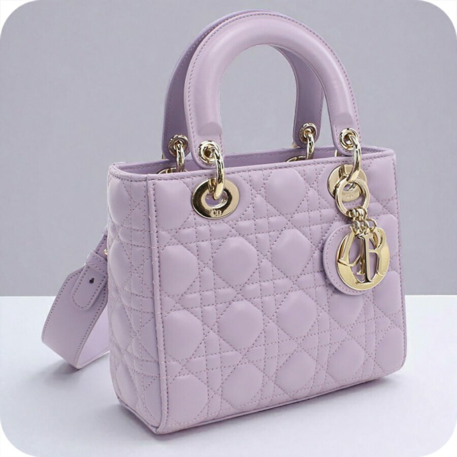 中古 ディオール トートバッグ レディース ブランド Dior レディディオール スモール 2WAY パープル バッグ USDCD93821011