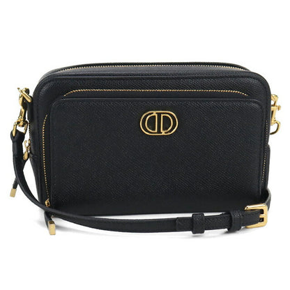 中古 ディオール 斜め掛け ショルダーバッグ レディース ブランド Dior ディオール カロ ダブルポーチ レザー S7431UBAE ブラック バッグ USDCD95140011
