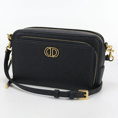 中古 ディオール 斜め掛け ショルダーバッグ レディース ブランド Dior ディオール カロ ダブルポーチ レザー S7431UBAE ブラック バッグ USDCD95140011