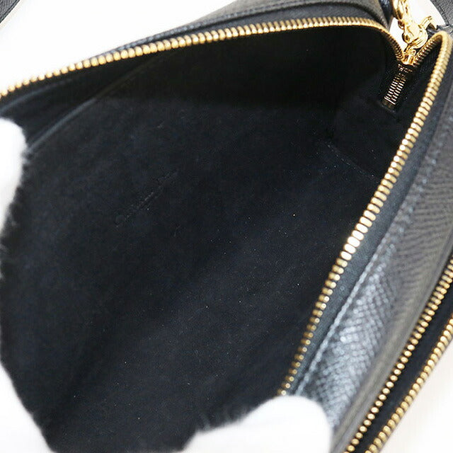 中古 ディオール 斜め掛け ショルダーバッグ レディース ブランド Dior ディオール カロ ダブルポーチ レザー S7431UBAE ブラック バッグ USDCD95140011