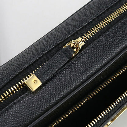 中古 ディオール 斜め掛け ショルダーバッグ レディース ブランド Dior ディオール カロ ダブルポーチ レザー S7431UBAE ブラック バッグ USDCD95140011